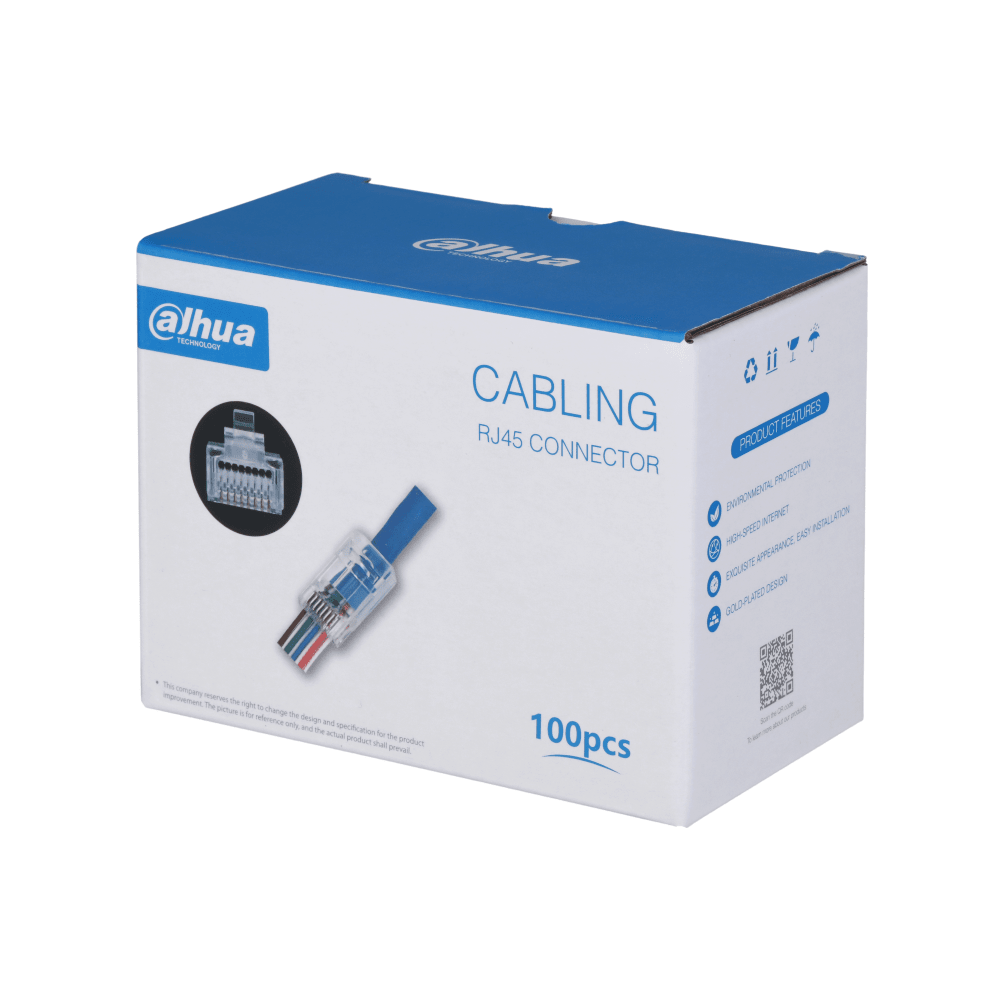 CONECTOR DAHUA RJ45 PASS CAT5E SIN BLINDAJE