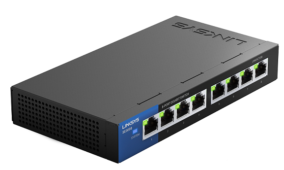 SWITCH LINKSYS NO ADMINISTRABLE METALICO 8 PUERTOS 10/100/1000