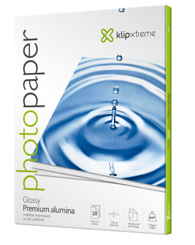 PAPEL PARA FOTO KLIP GLOSSY BRILLANTE, TAMAÑO CARTA, 20 HOJAS