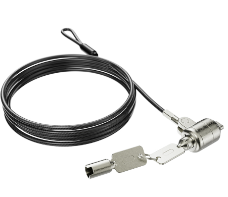 CABLE DE SEGURIDAD KLIP CON LLAVE COMPATIBLE T-BAR Y TIPO K