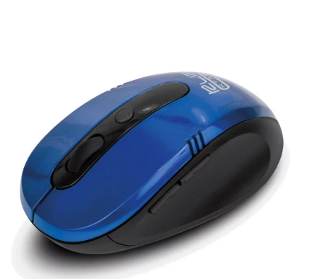 MOUSE INALAMBRICO KLIP VECTOR 6 BOTONES ERGONOMICO COLOR AZUL