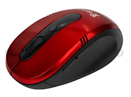 MOUSE INALAMBRICO KLIP VECTOR 6 BOTONES, ERGONOMICO, COLOR ROJO