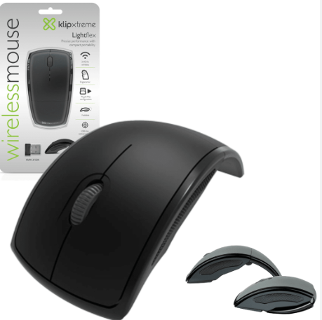 MOUSE INALAMBRICO KLIP ERGONOMICO COLOR NEGRO