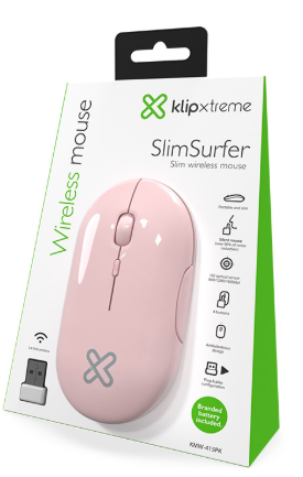 MOUSE INALAMBRICO SLIM KLIP COLOR ROSADO