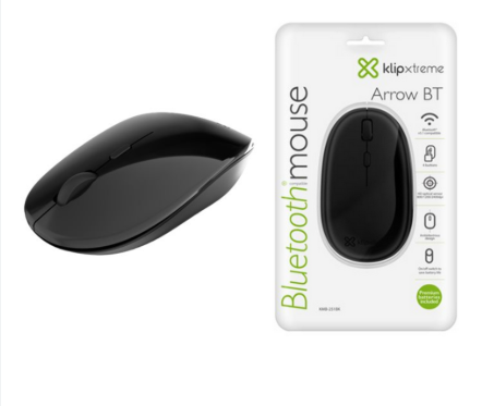 MOUSE BLUETOOTH KLIP ARROW 4 BOTONES ERGONOMICO COLOR NEGRO