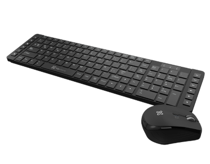 TECLADO Y MOUSE INALAMBRICO KLIP,  SLIM/COLOR NEGRO