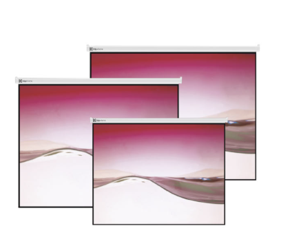 PANTALLA PARA PROYECCIÓN KLIP TAMAÑO 100" MONTAJE EN PARED BLANCA