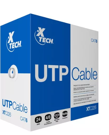 CABLE XTECH INTERIOR CAT6 UTP GRIS 305MTS