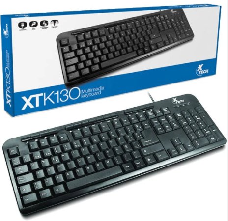 TECLADO USB XTECH MULTIMEDIA EN ESPAÑOL COLOR NEGRO