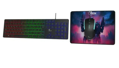 COMBO TECLADO/MOUSE/PAD GAMING USB XTECH ESPAÑOL LUZ RGB