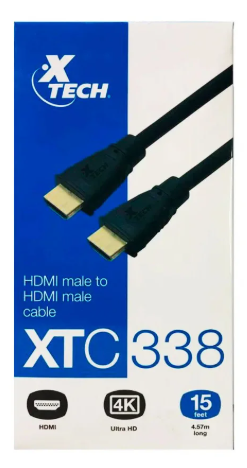 CABLE HDMI XTECH MACHO-MACHO 15 PIES/ 4.6 METROS