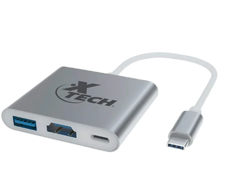 ADAPTADOR XTECH MULTIPUERTO XTECH 3 EN 1 - HDMI/USB-C/USB 3.1