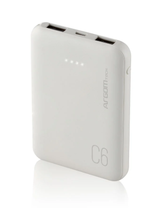 POWER BANK ARGOM / 6000MAH / COLOR BLANCO
