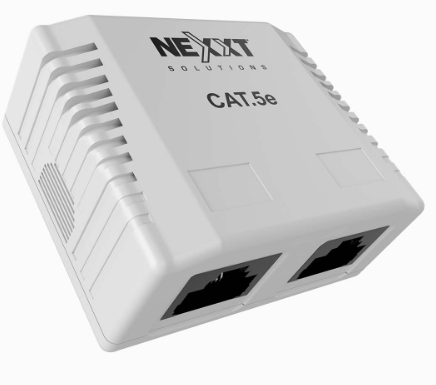 CAJA SUPERFICIE NEXXT CAT5E 2 PUERTOS CON JACK