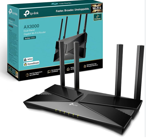 ROUTER GIGABIT TP-LINK DOBLE BANDA  WIFI-6 AX3000 4 PUERTOS