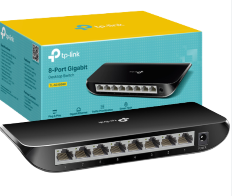 SWITCH TP-LINK 8 PUERTOS PLASTICO GIGABIT DE ESCRITORIO