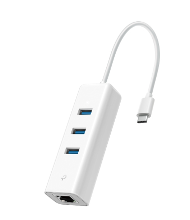 ADAPTADOR ETHERNET TP-LINK TIPO-C A PUERTO DE RED RJ45 GIGABIT + HUB USB 3.0 3 PUERTOS