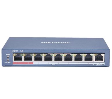 SWITCH POE HIKVISION ETHERNET NO ADMINISTRABLE 10/100M 8 PUERTOS 12MG