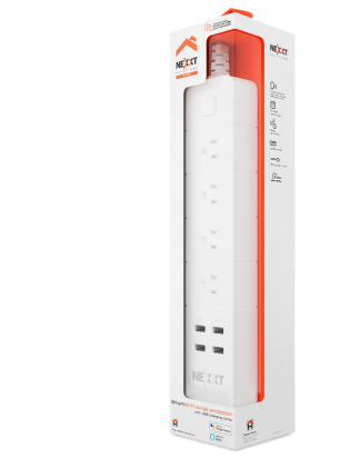 PROTECTOR DE VOLTAJE REGLETA NEXXT 1X4 Y USB 1X4