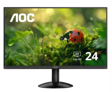 MONITOR AOC 23.8 Fhd 1920 X 1080, 60 Hz – 100 Hz, HDMI, VGA, NEGRO,IDEAL PARA PELICULAS 4K