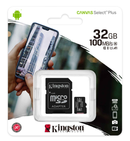 Memoria microSD de 32 GB Kingston, clase U1, V10, A1