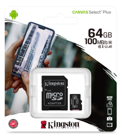 Memoria Micro SD 64GB Kingston Clase 10 SDCS2/64GB 3MG