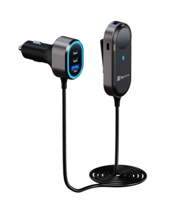 CARGADOR DE CARRO KLIP XTREME 4USB-100W CARGA RAPIDA