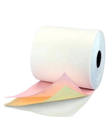 PAPEL ROLLO QUIMICO 3 PARTES BLANCO, AMARILLO Y ROSADO 76MM X 18M