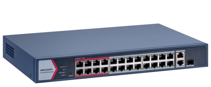 SWITCH MONITOREABLE HIKVISION POE+ 24 PUERTOS 100MBPS 12MG