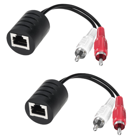 AUDIO BALUN RJ45 RCA STEREO CABLE PAR