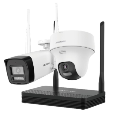 KIT IP HIKVISION EASYLINK WI-FI KIT 2MP 4CH 1 CAMARA BALA  1 CAMARA DOMO PARA EXTERIOR 2.8MM  DUAL LIGHT 30MT IR AUDIO BIDIRECCIONAL