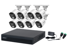 KIT DAHUA 8 CAMARAS 2MP SMART DUAL LIGHT/DVR 8CH/8 CAMARAS BULLET