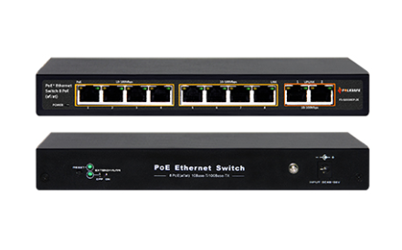 SWITCH POE FOLKSAFE 8 PUERTOS  10/100 Mbps EXTRA 2 PORT,110W