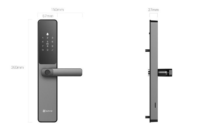 CERRADURA INTELIGENTE EZVIZ WIFI MULTIPLES DESBLOQUEOS IP67 TIMBRE INCORPORADO HUELLAS TARJETAS