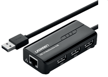 ADAPTADOR USB 2.0 UGREEN A ETHERNET 10/100MBPS (NEGRO)