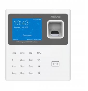 W1 PRO ANVIZ CONTROL DE ASISTENCIA WIFI CONEXION LAN 3,000 USUARIOS 3,000 TARJETAS 100,000 REGISTROS