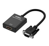 ADAPTADOR VGA A HDMI 1080P MACHO A HEMBRA PARA COMPUTADORA, PC, MONITOR, PROYECTOR CON CABLE DE AUDIO Y CABLE USB