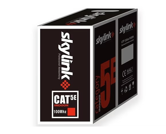 CABLE SKYLINK EXTERIOR CAT5E UTP COLOR NEGRO1000FT POR ROLLO