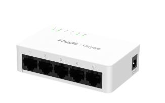 SWITCH RUIJIE SIN PUERTOS POE, NO ADMINISTRABLE CON 5 PUERTOS 10/100/1000 Mbps