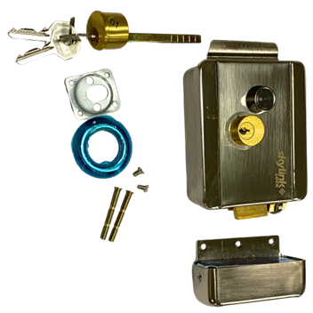 CERRADURA ELECTRICA SKYLINK CON BOTON DE SALIDA, INCLUYE LLAVE, EXTERIOR, IZQUIERDA Y DERECHA