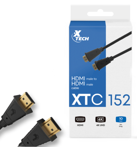 [XTC-152] CABLE HDMI XTECH MACHO-MACHO 10 PIES/3 METROS