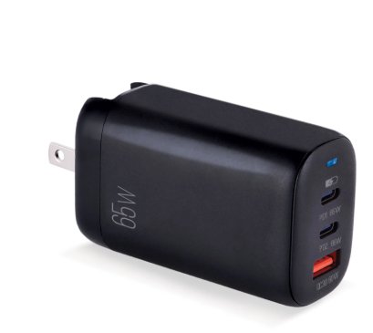 [ARG-AC-0126BK] CARGADOR DE PARED ARGOM 65W 2 TIPO C - 1 USB 3.0 COLOR NEGRO