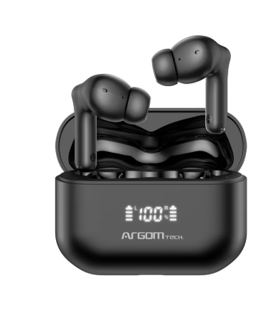 [ARG-HS-5086BK] AUDIFONOS BLUETOOTH ARGOM CON ANC Y CARGA INALAMBRICA/NEGRO