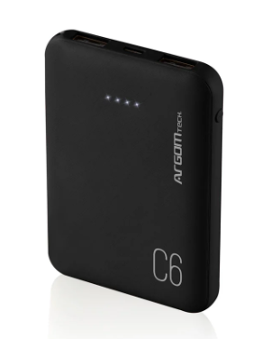 [ARG-PB-1136BK] POWER BANK ARGOM / 6000MAH / COLOR NEGRO