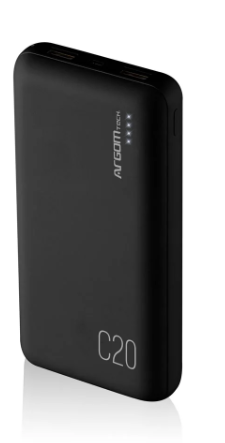 [ARG-PB-1145BK] POWER BANK ARGOM / 20,000MAH / COLOR NEGRO
