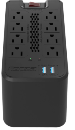 [FVR-1221USB] REGULADOR FORZA 1200VA/ 600 WATTS 8 SALIDAS 2 PUERTOS USB