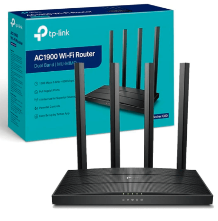 [ARCHER C80] ROUTER GIGABIT TP-LINK AC1900 DUAL 1300+600 MBPS 4 PUERTOS 4 ANTENAS