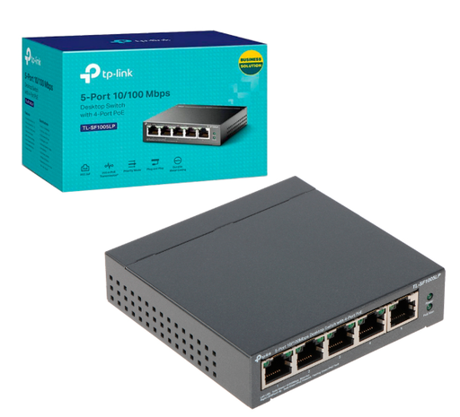[TL-SF1005LP] SWITCH TP-LINK 4 PUERTOS POE, 1 PUERTO DE UPLINK