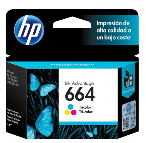 [F6V28AL] TINTA HP 664 TRICOLOR INK ADVANTAGE 1115/2135/3635/383/4535/4675