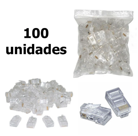 [SK-CTCAT6] CONECTOR RJ45 CAT6 100 UNIDADES